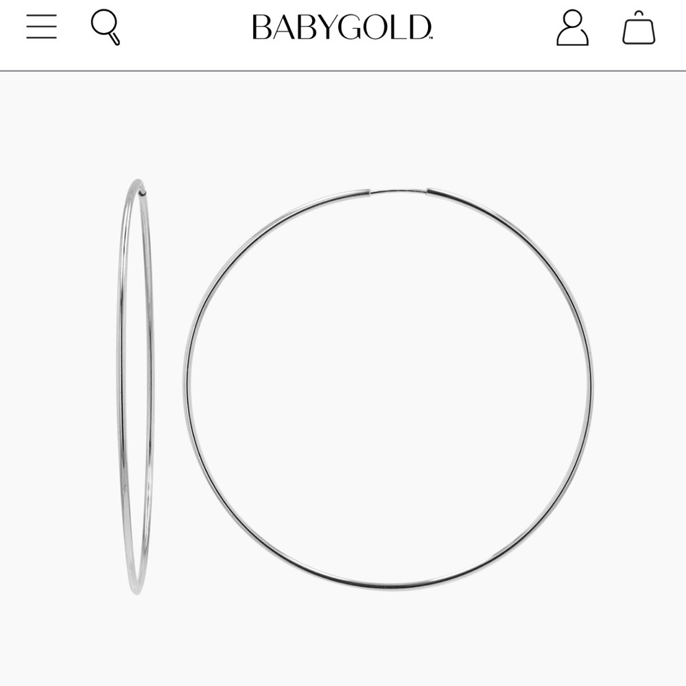 Baby Gold 14k white gold threadless hoops